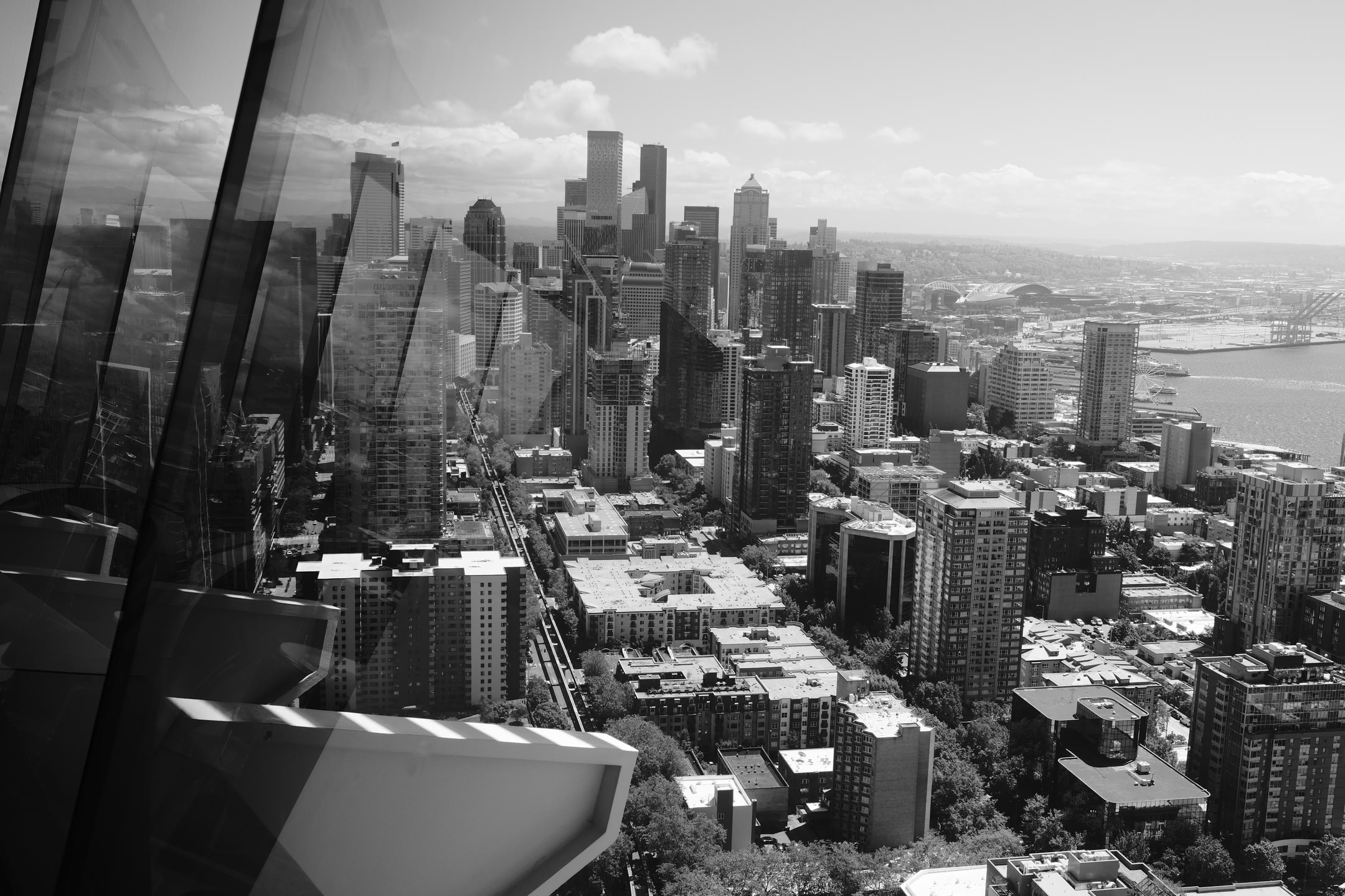 Seattle city view from the Space Needle.